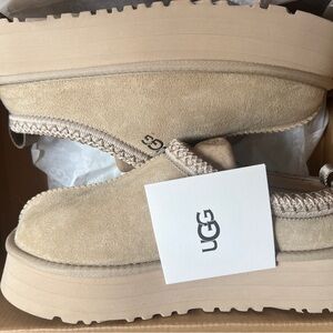 UGG Cream Platform Slippers